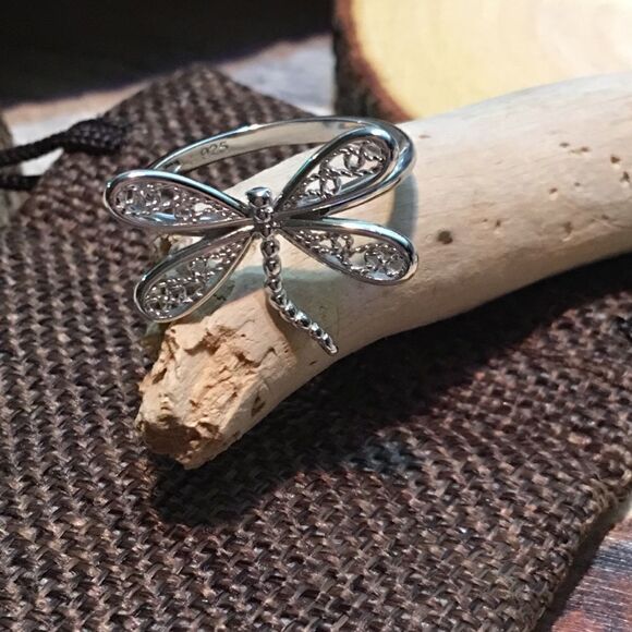 Dragonfly sterling silver ring - Picture 1 of 6